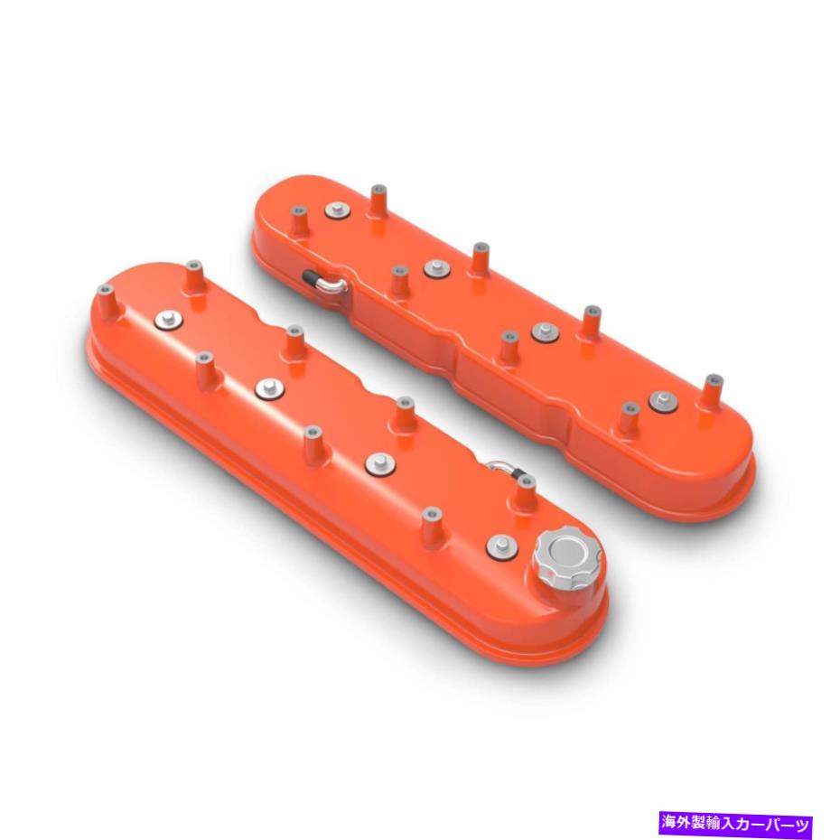 エンジンカバー Holley 241-164 Tall LS Valve Covers、Factory Orange Holley 241-164 Tall LS Valve Covers, Factory Orange【並行輸入品】