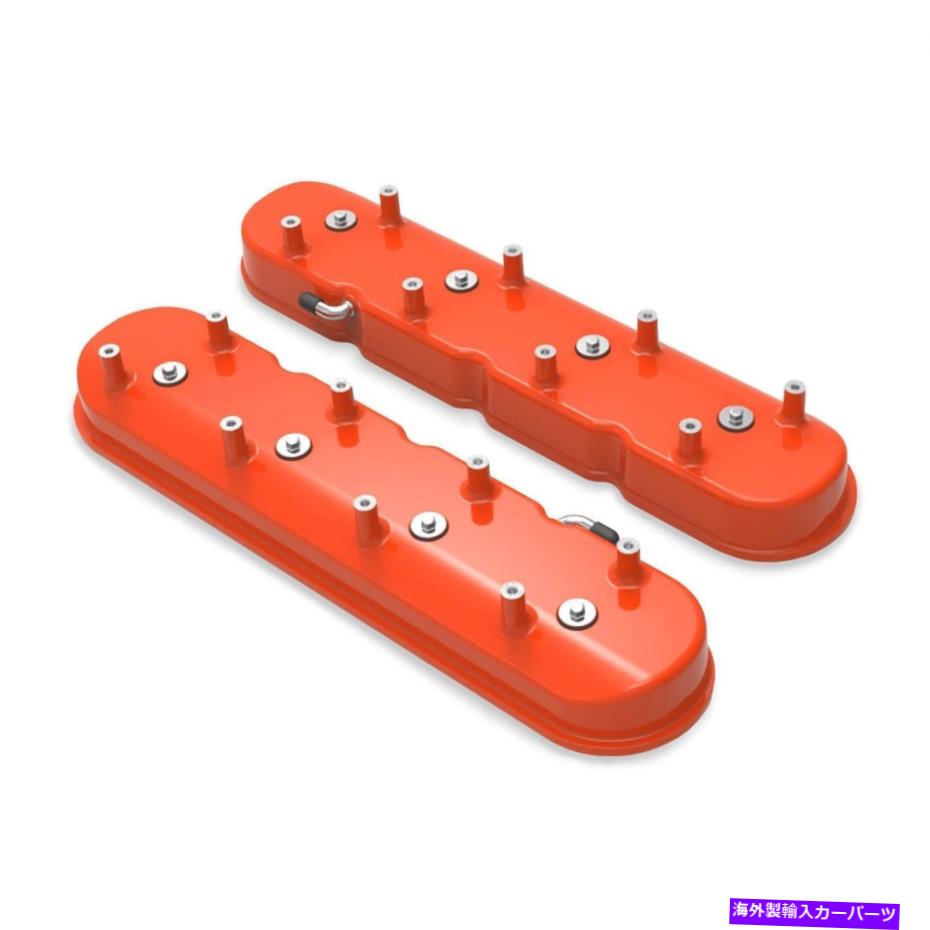 エンジンカバー ホリー241-99背の高いLSバルブカバー、ドライサンプ、ファクトリーオレンジ Holley 241-99 Tall LS Valve Covers, Dry Sump, Factory Orange【並行輸入品】