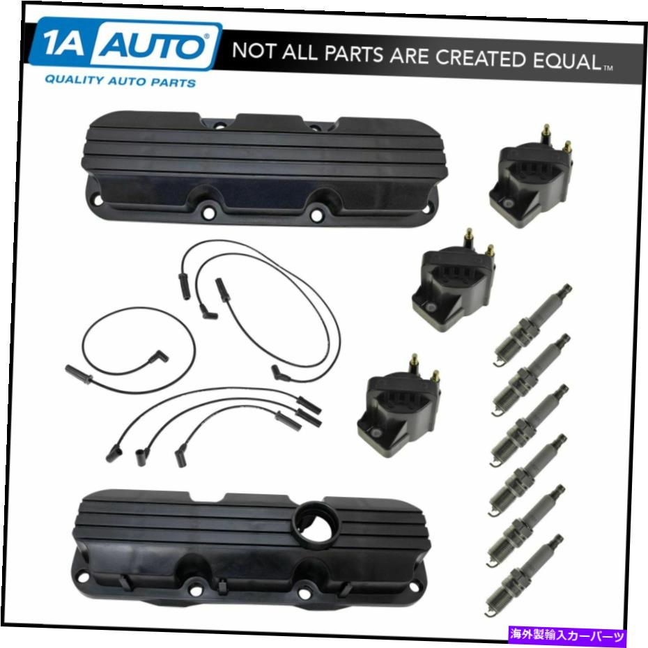 エンジンカバー GM用のエンジンバルブカバーガスケットイグニッションコイルとスパークプラグ&ワイヤーセットキット Engine Valve Cover Gaskets Ignition Coil & Spark Plugs & Wire Set Kit for GM【並行輸入品】