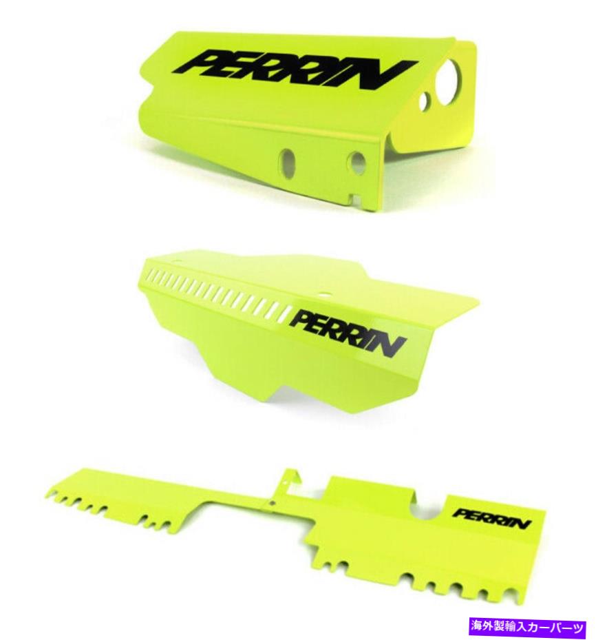 エンジンカバー 2015年以上のスバルSTI用のペリンネオンイエローエンジンカバードレスアップキット Perrin Neon Yellow Engine Cover Dress Up Kit for 2015+ Subaru STI【並行輸入品】