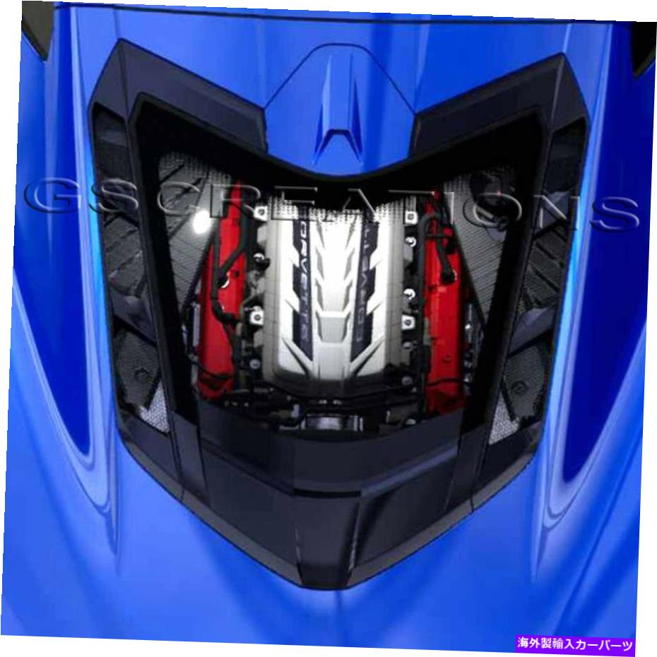 エンジンカバー 2020 C8 LT2コルベットのためのスターリングシルバースクリプト交差点旗リアエンジンカバー Sterling Silver Script Crossed Flags Rear Engine Cover For 2020 C8 LT2 Corvette【並行輸入品】