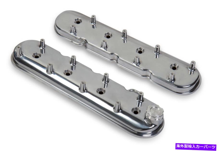 エンジンカバー Holley Standard HeightLS Valveカバー洗練された仕上げコイルマウントアルミニウム Holley Standard Height LS Valve Covers Polished Finish Coil Mounting Aluminum【並行輸入品】