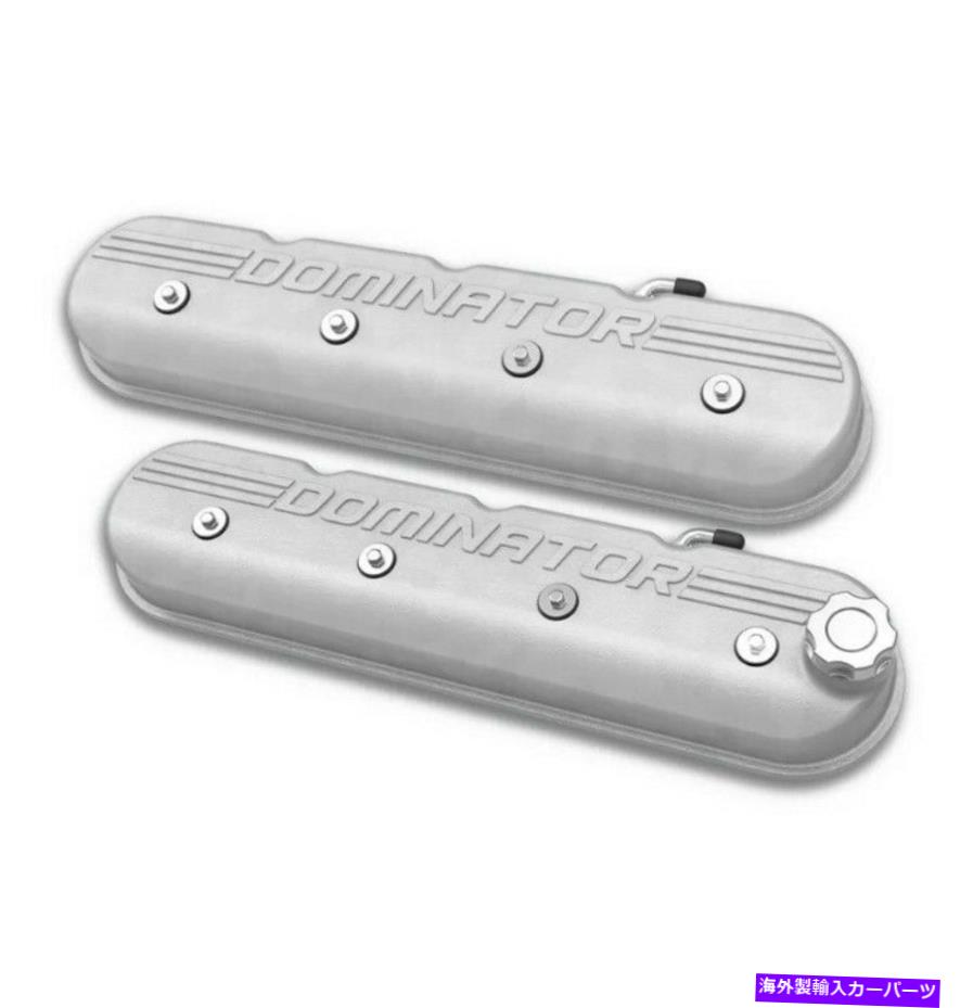 エンジンカバー Holley 241-118 Tall LS Valveが「ドミネーター」ロゴとカバー - ナチュラルキャスト Holley 241-118 Tall LS Valve Covers with \