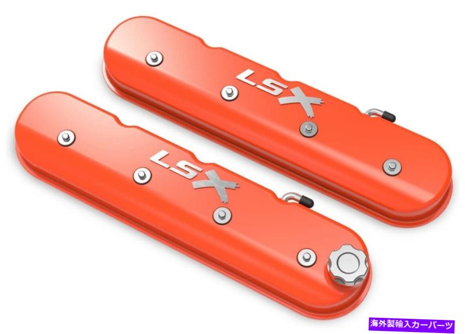 エンジンカバー Holley 241-408 LSXロゴオレンジトールLSシボレーバルブカバーLS1 LS2 LS3 LS6 Holley 241-408 LSX Logo Orange Tall LS Chevy Valve Covers LS1 LS2 LS3 LS6【並行輸入品】