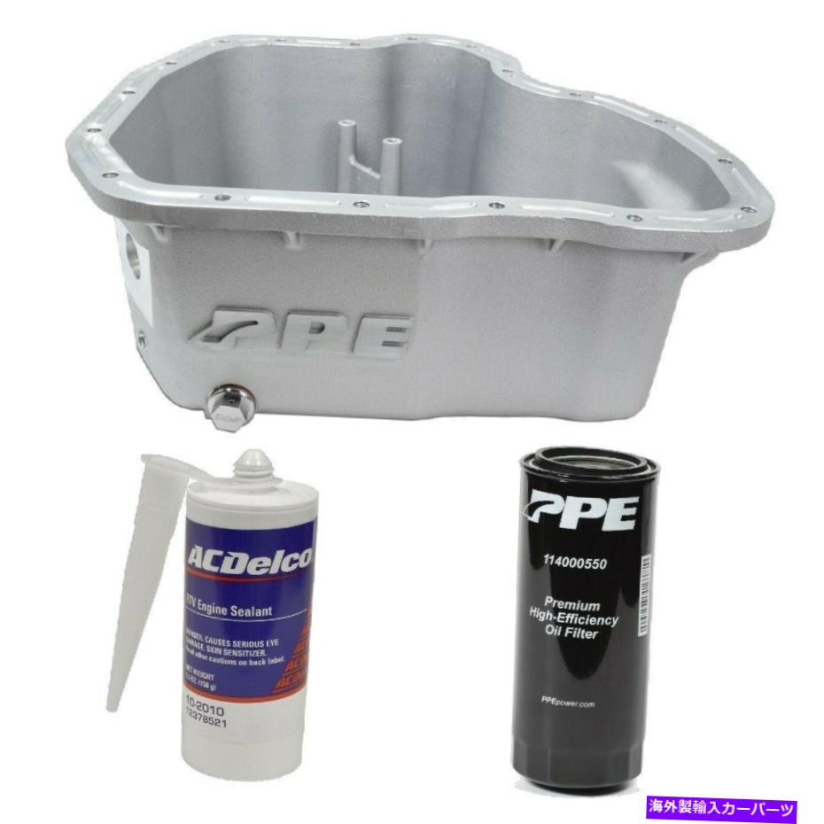 エンジンカバー 11-16 6.6Lデュラマックス用のACDELCO RTVシーラント付きPPE生のディープオイルパン＆フィルター PPE Raw Deep Oil Pan & Filter With ACDelco RTV Sealant For 11-16 6.6L Duramax【並行輸入品】