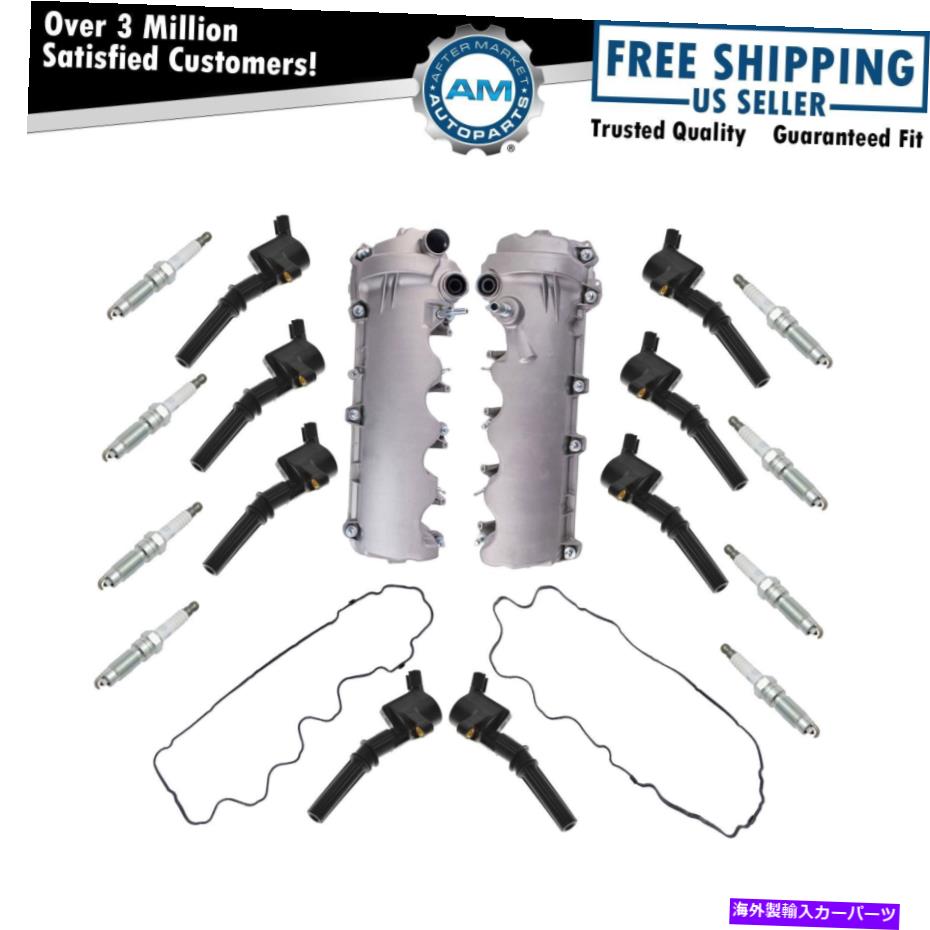 エンジンカバー エンジンバルブカバーガスケットイグニッションコイル＆スパークプラグキットフォードF150ピックアップ Engine Valve Cover Gaskets Ignition Coil & Spark Plug Kit for Ford F150 Pickup【並行輸入品】