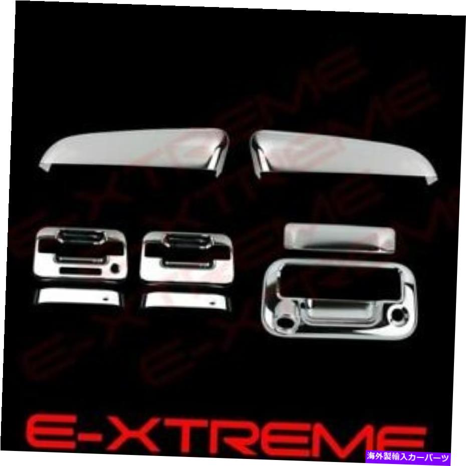 クロームカバー 09-14 FORD F150トップミラーカバー+2ハンドル付き2つのハンドル+キー付きテールゲートw/カメラ For 09-14 Ford F150 Top Mirror Cover+2 Handle W/KeyPad+Tailgate W/Key W/Camera【並行輸入品】