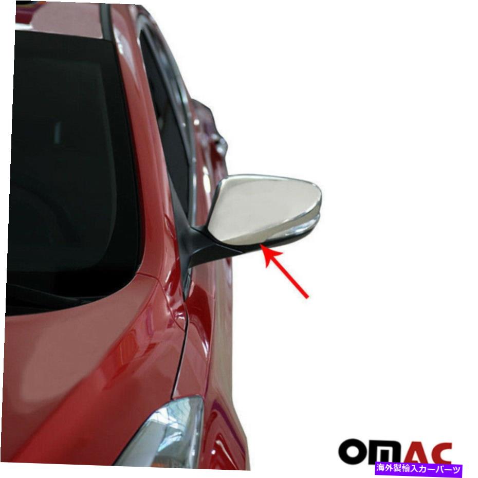 クロームカバー フィットヒュンダイアクセントセダン2012-2017ステンレススチールクロムサイドミラーカバーキャップ Fits Hyundai Accent Sedan 2012-2017 Stainless Steel Chrome Side Mirror Cover Cap【並行輸入品】