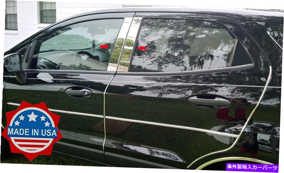 クロームカバー フィット：2018-2021 Ford Ecosport 4PC PILLAR POSTステンレススチールトリムドアカバー fit:2018-2021 Ford EcoSport 4Pc Pillar Post Stainless Steel Trim Door Cover【並行輸入品】
