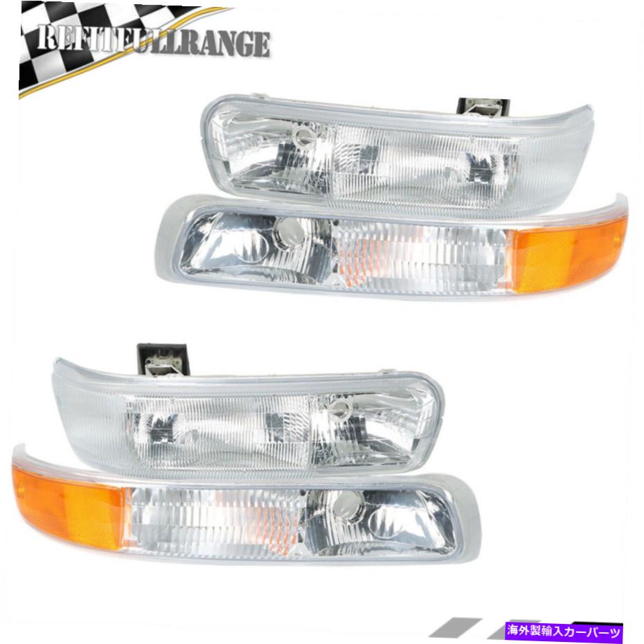 クロームカバー 4PCSヘッドライトレンズカバー1999-2002シボレーシルバラード/2000-2006タホ 4Pcs Headlights Lens Cover Clear For 1999-2002 Chevy Silverado/2000-2006 Tahoe【並行輸入品】