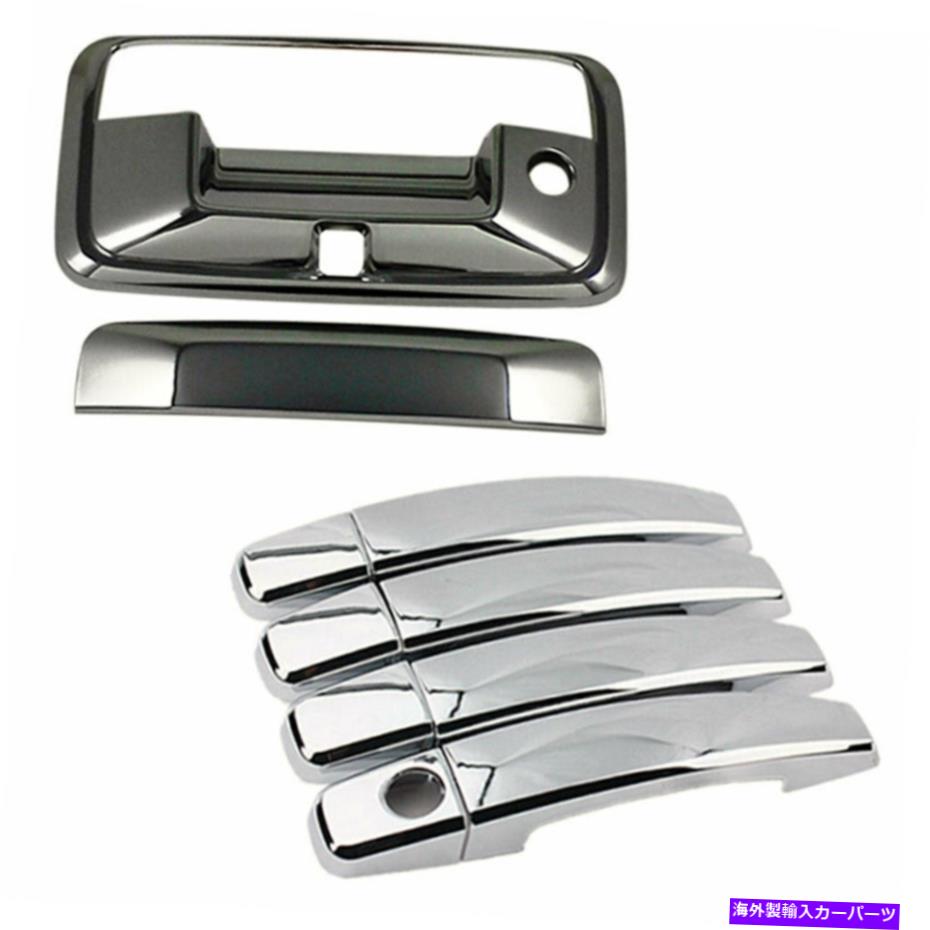 クロームカバー Chrome Door＆Tail-Gate（カメラカットアウト付き）ハンドルカバー2014-2015 Sierra Chrome Door & Tail-gate (with Camera Cut-out) Handle Covers for 2014-2015 Sierra【並行輸入品】