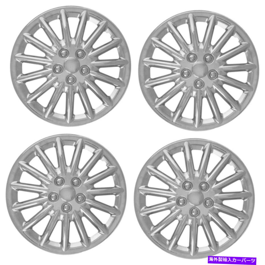 クロームカバー 16 '15スポークメタルクリップ保持クロムホイールカバーハブキャップ 16' 15 Spoke Metal Clip Retention Chrome Wheel Cover Hubcaps【並行輸入品】