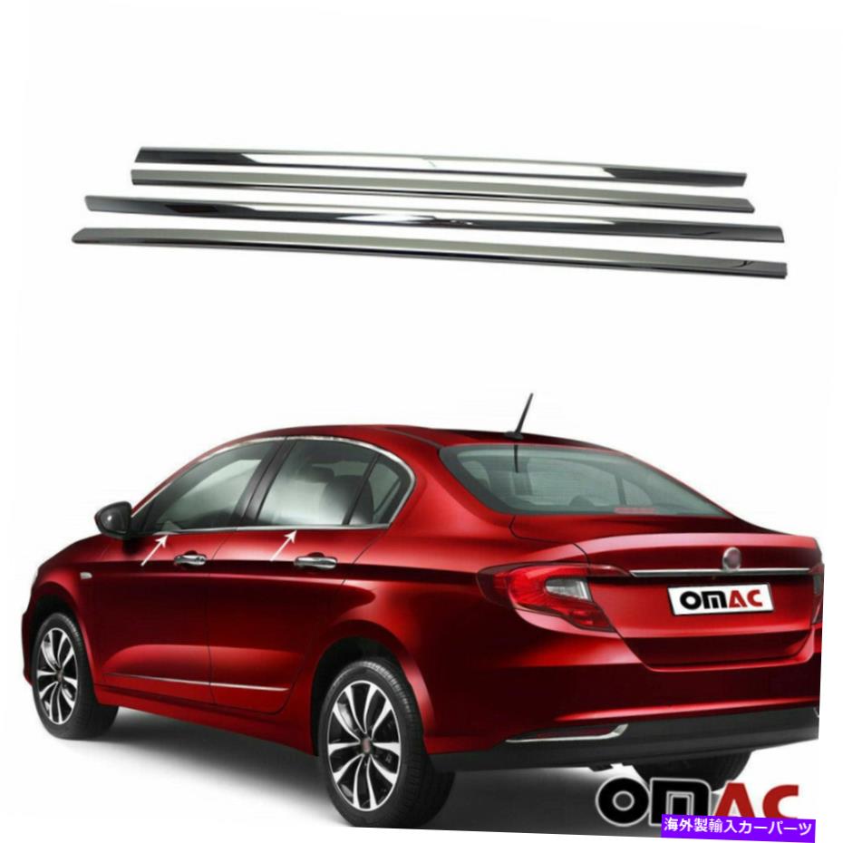 クロームカバー ダーククロムウィンドウフレームトリムモールディングステンレス4 PCドッジネオン2016-2022 Dark Chrome Window Frame Trim Moulding Stainless 4 Pcs For Dodge Neon 2016-2022【並行輸入品】