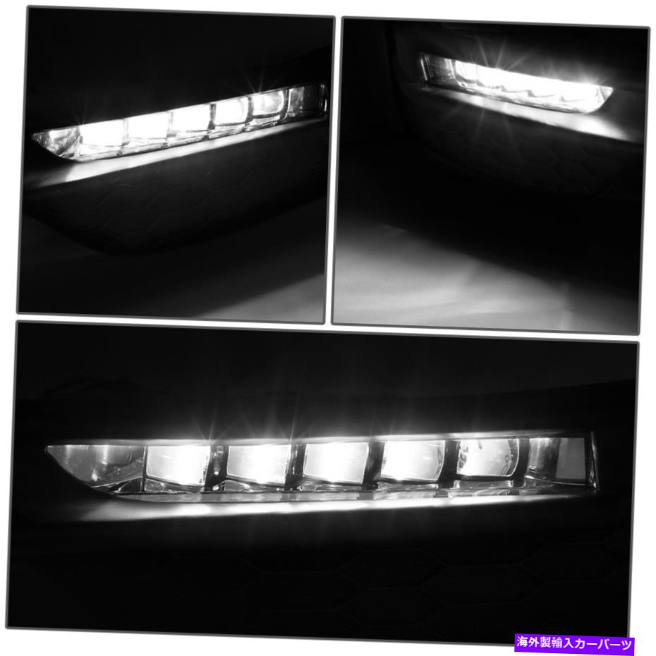 クロームカバー 16-17のホンダアコードクリアレンズLED DRLライトバーバンパーフォグランプベゼルカバー For 16-17 Honda Accord Clear Lens LED DRL Light Bar Bumper Fog Lamp Bezel Cover【並行輸入品】