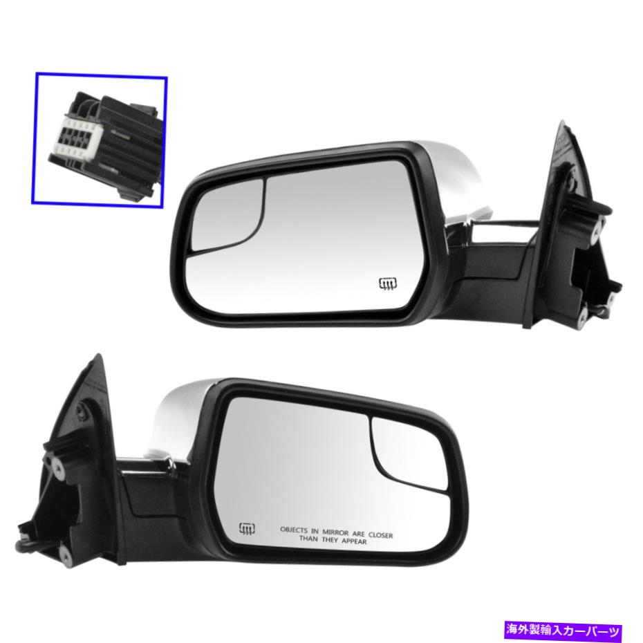 クロームカバー GM用のChromeキャップカバー付きTRQ加熱パワーテクスチャブラックLH RHペアミラー TRQ Heated Power Textured Black with Chrome Cap Cover LH RH Pair Mirror for GM【並行輸入品】