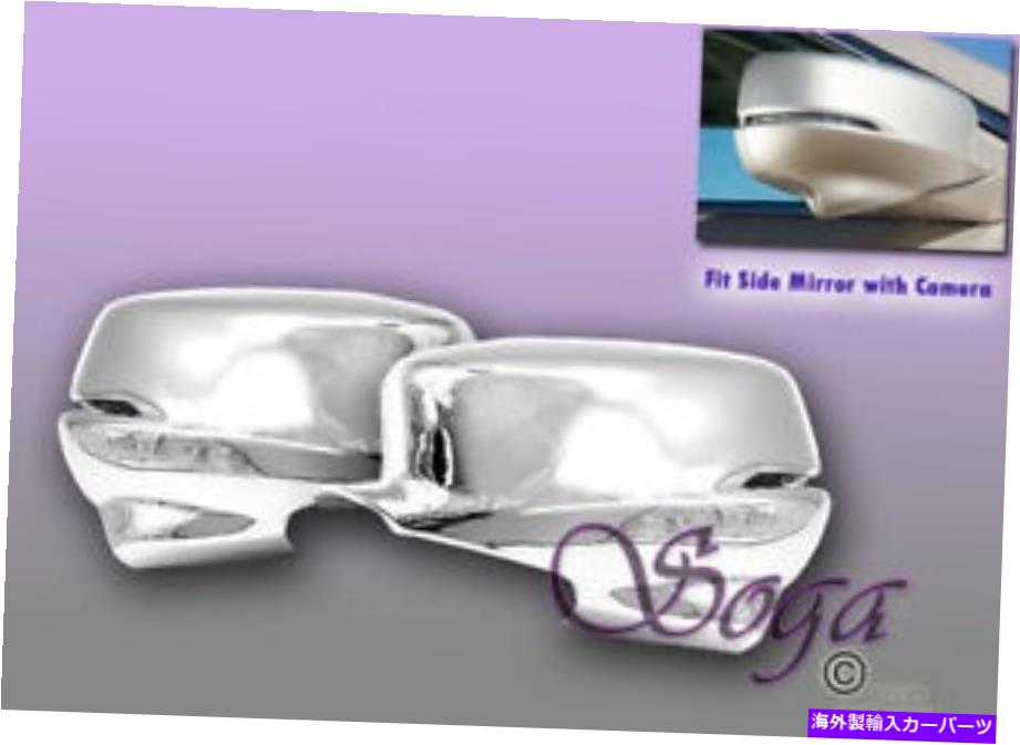USミラー フィット2013-2017ホンダアコードクロムサイドミラーフルカバー付きカメラカメラホール FIT 2013-2017 HONDA ACCORD CHROME SIDE MIRROR FULL COVERS W/ SIGNAL CAMERA HOLE【並行輸入品】