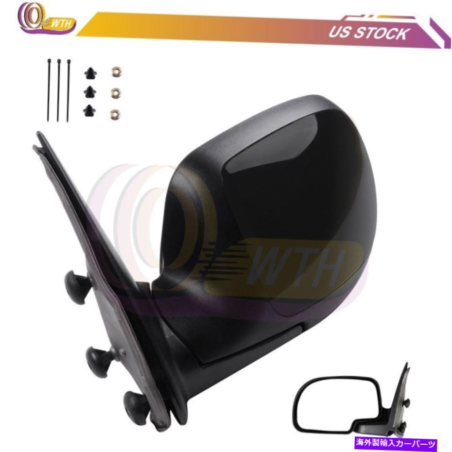 USミラー 1999年から2007年のシルバラードシエラのブラックマニュアルサイドエクステリアミラー左側 Black Manual Side Exterior Mirror For 1999-2007 Silverado Sierra Left Side【並行輸入品】
