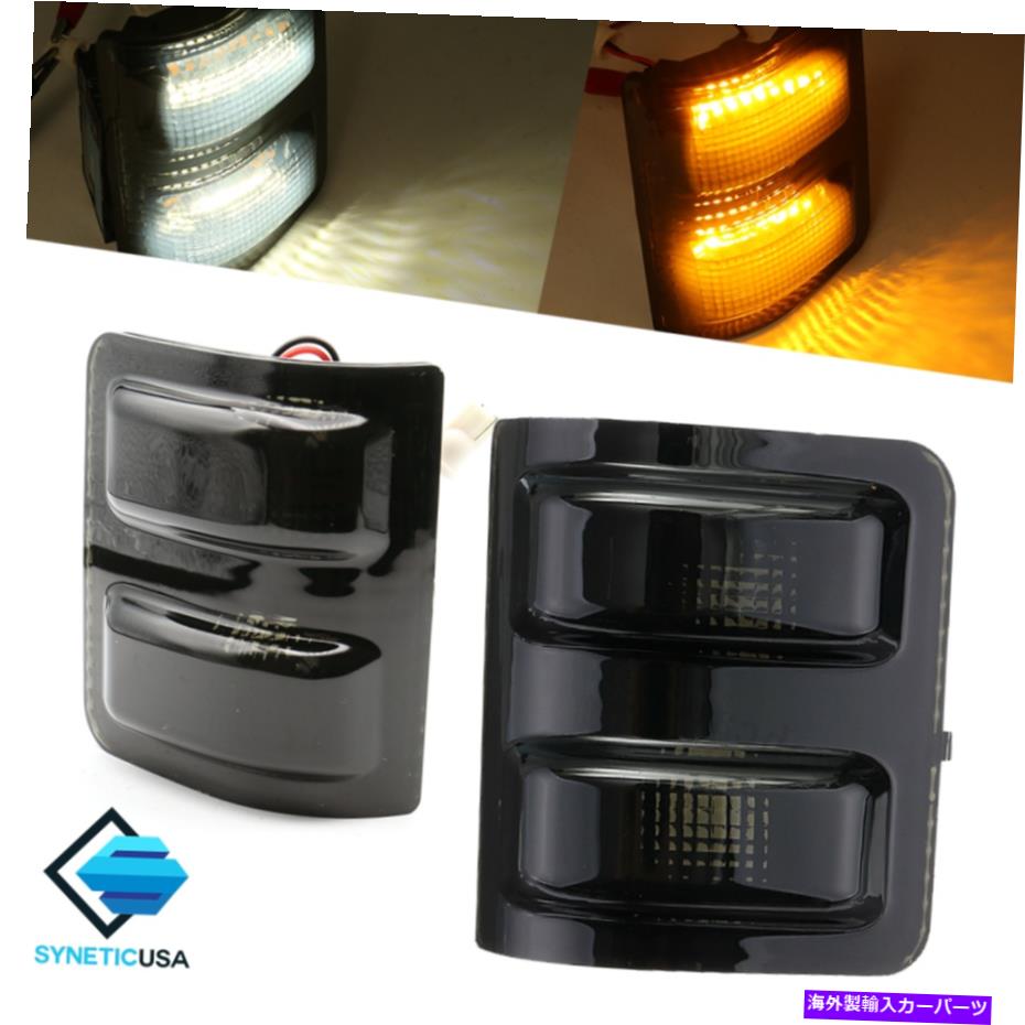 USミラー 08-2016 Ford F250 F350 LEDサイドミラーマーカーライトスイッチバックスモークレンズ For 08-2016 Ford F250 F350 LED Side Mirror Marker Lights Switchback Smoked Lens