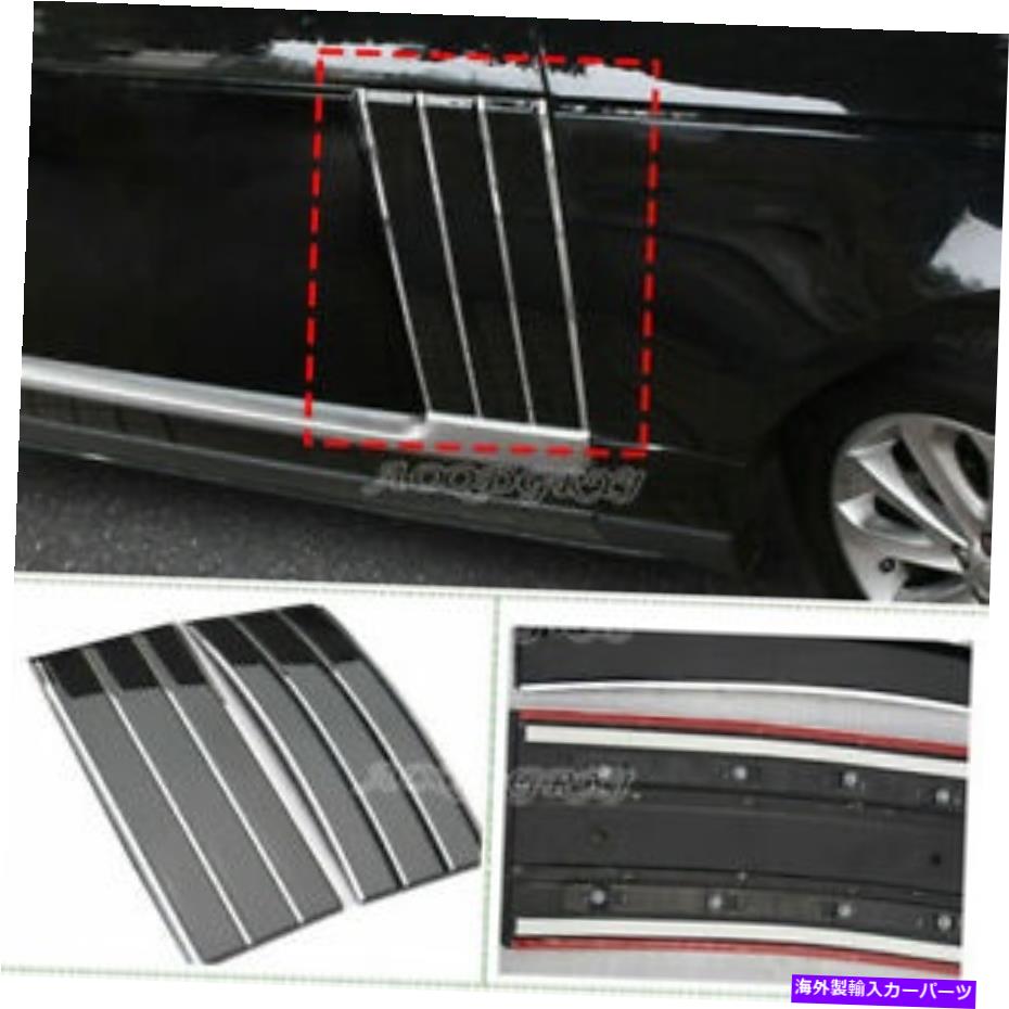クロームカバー ブラックサイドフェンダーベントグリルカバー付きレンジローバーヴォーグL405 2013-20用クロム Black Side Fender Vent Grille Cover W/ Chrome For Range Rover Vogue L405 2013-20【並行輸入品】