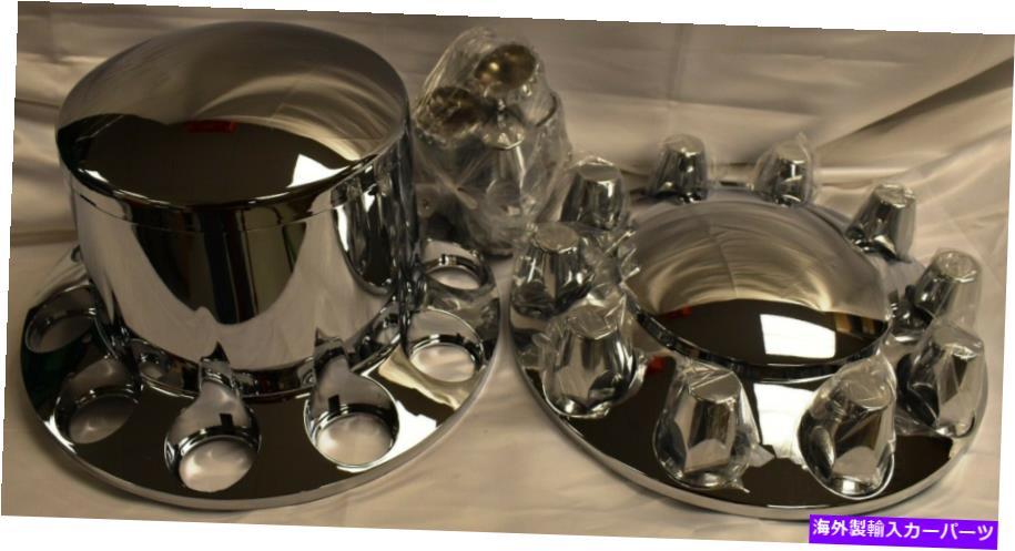 クロームカバー Comm'lトラックホイールChromeハブキャップ＆ラグナットカバーキット2 FR 4 RR Comm'l Truck Wheel Chrome Hub Cap & Lug Nut Cover Kit 2 Fr 4 Rr【並行輸入品】
