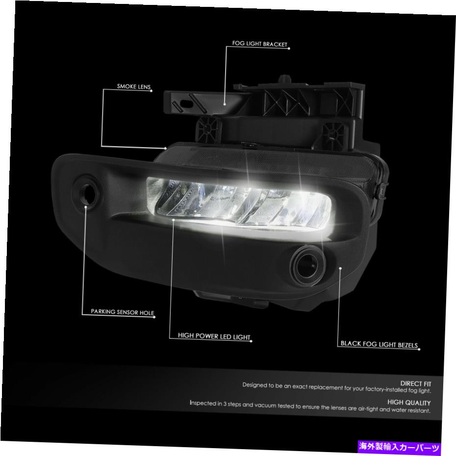 クロームカバー フィット19-21 RAM 1500バンパーLEDフォグランプランプw/ベゼルカバー +スイッチスモークレンズ Fit 19-21 Ram 1500 Bumper LED Fog Lights Lamp w/ Bezel Cover +Switch Smoked Lens【並行輸入品】