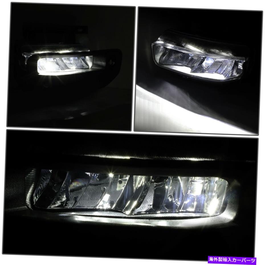 クロームカバー フィット19-21 RAM 1500バンパーLEDフォグランプランプw ベゼルカバー  スイッチスモークレンズ Fit 19-21 Ram 1500 Bumper LED Fog Lights Lamp w  Bezel Cover  Switch Smoked Lens