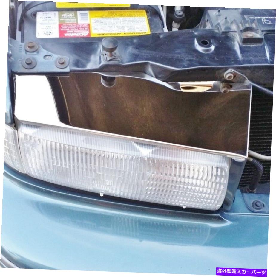 クロームカバー Impala 1994-1996 2PC研磨ステンレスヘッドライトシュラウドカバークロムパーツ Impala 1994-1996 2Pc Polished Stainless HEADLIGHT SHROUD COVERS chrome part【並行輸入品】