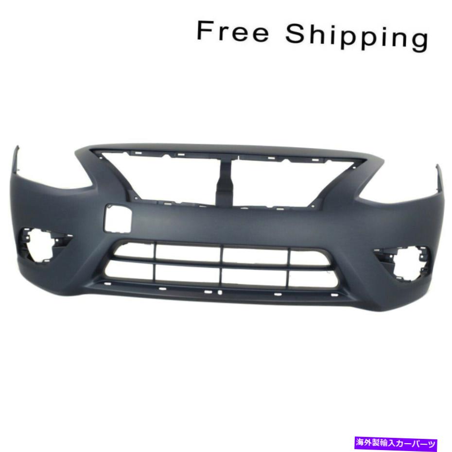 クロームカバー クロムインサートでプライミングされたフロントバンパーカバーは日産versa ni1000300に適合します Front Bumper Cover Primed With Chrome Insert Fits Nissan Versa NI1000300【並行輸入品】