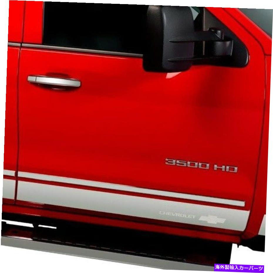 クロームカバー シボレーシルバラード2500 HD 15-19 PUTCO GMライセンス磨かれたロッカーパネルカバー For Chevy Silverado 2500 HD 15-19 Putco GM Licensed Polished Rocker Panel Covers【並行輸入品】
