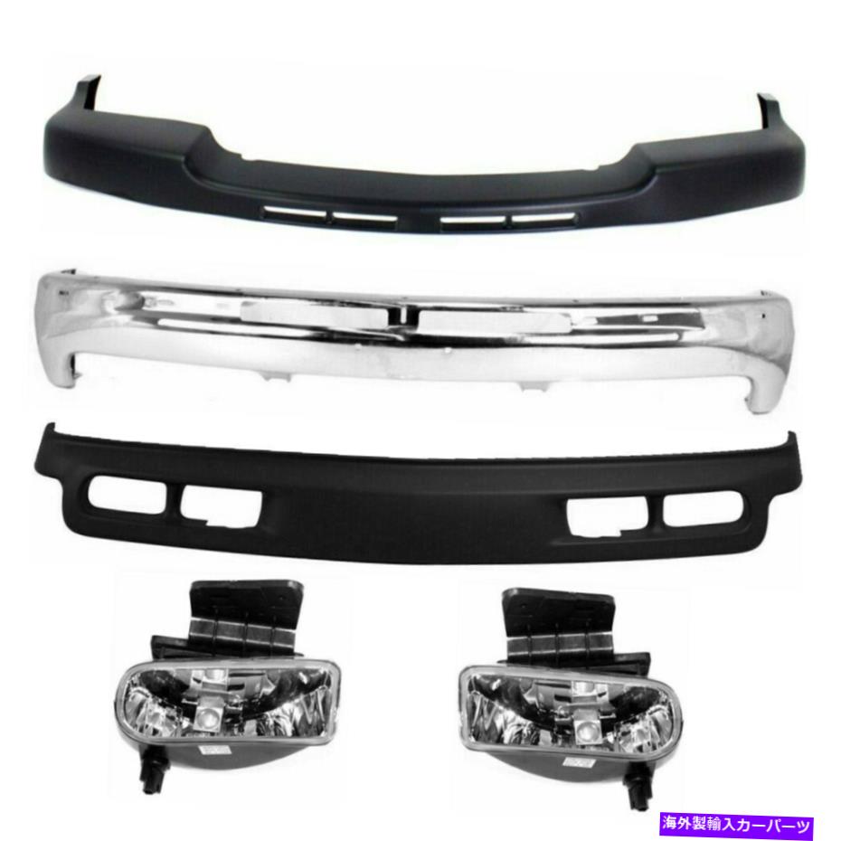 クロームカバー 2001年から2002年のフロントバンパークロムスチールキットシボレーシルバード2500HD 3500HD Front Bumper Chrome Steel Kit For 2001-2002 Chevrolet Silverado 2500HD 3500HD【並行輸入品】
