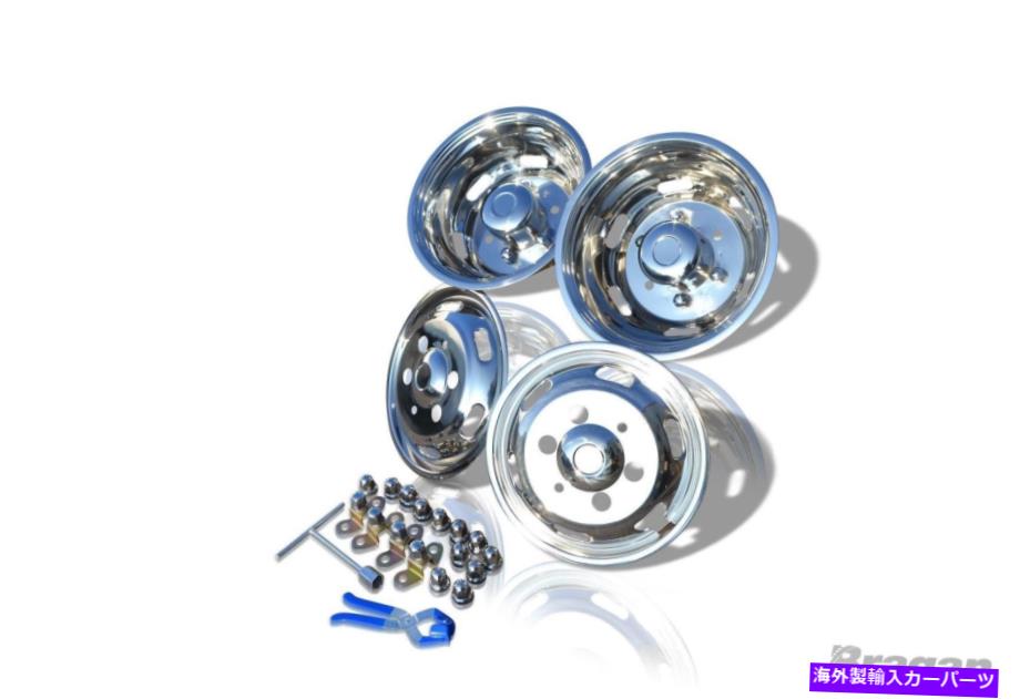 クロームカバー 16 ''ホイールトリムカバーIveco Daily Standard 1999-2006ステンレス鋼に合うように設定 16'' Wheel Trim Covers Set To Fit Iveco Daily Standard 1999-2006 Stainless Steel【並行輸入品】