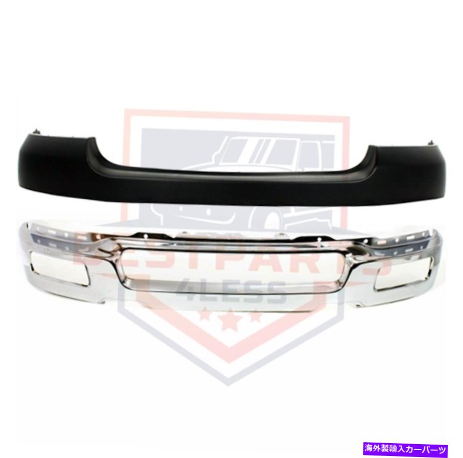 クロームカバー 2004-2005 Ford F-150の上部カバー付きフロントクロムバンパーフェイスバー Front Chrome Bumper Face Bar w/ Upper Cover for 2004-2005 Ford F-150【並行輸入品】