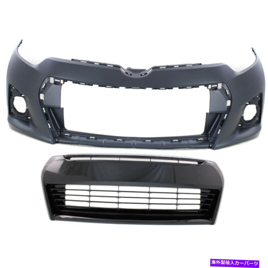クロームカバー 2014年から2016年のトヨタカローラSのバンパーグリルCAPA 2 PCでのフロントバンパーカバー Front Bumper Cover with Bumper Grille CAPA 2 PC for 2014-2016 Toyota Corolla S【並行輸入品】