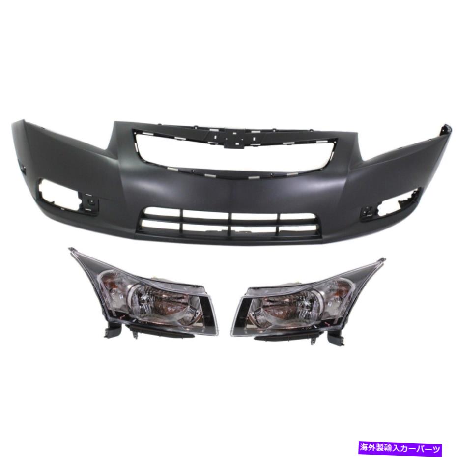 クロームカバー 2011-2014シボレークルーズフロント3ピースのバンパーカバーキット Bumper Cover Kit For 2011-2014 Chevrolet Cruze Front 3 Pieces【並行輸入品】