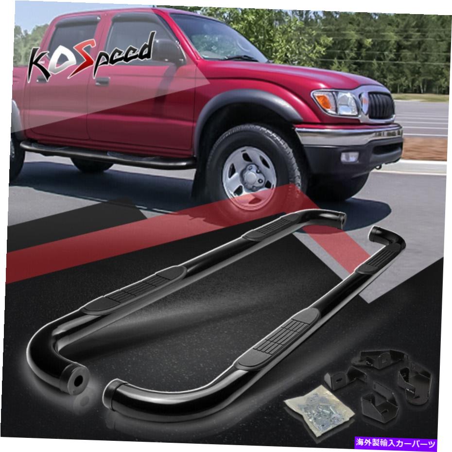 Nerf Bar 01-04タコマクルー/ダブルキャブ用の3 "ラウンドランニングボードサイドステップナーフバー 3" Black Round Running Board Side Step Nerf Bar for 01-04 Tacoma Crew/Double Cab【並行輸入品】｜Us Custom Parts Shop USDM