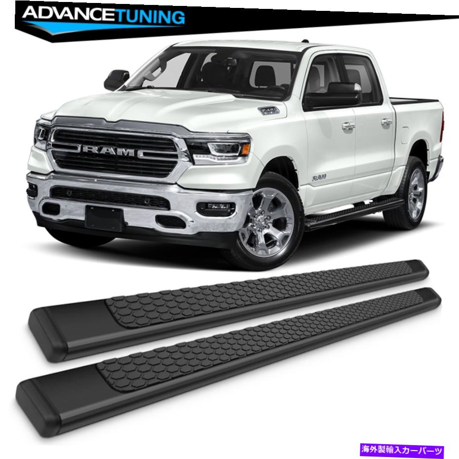 Nerf Bar フィット19-22 RAM 1500クルーキャブOEスタイル82インチブラックサイドレールランニングボード Fits 19-22 Ram 1500 Crew Cab OE Style 82inch Black Side Rails Running Boards【並行輸入品】