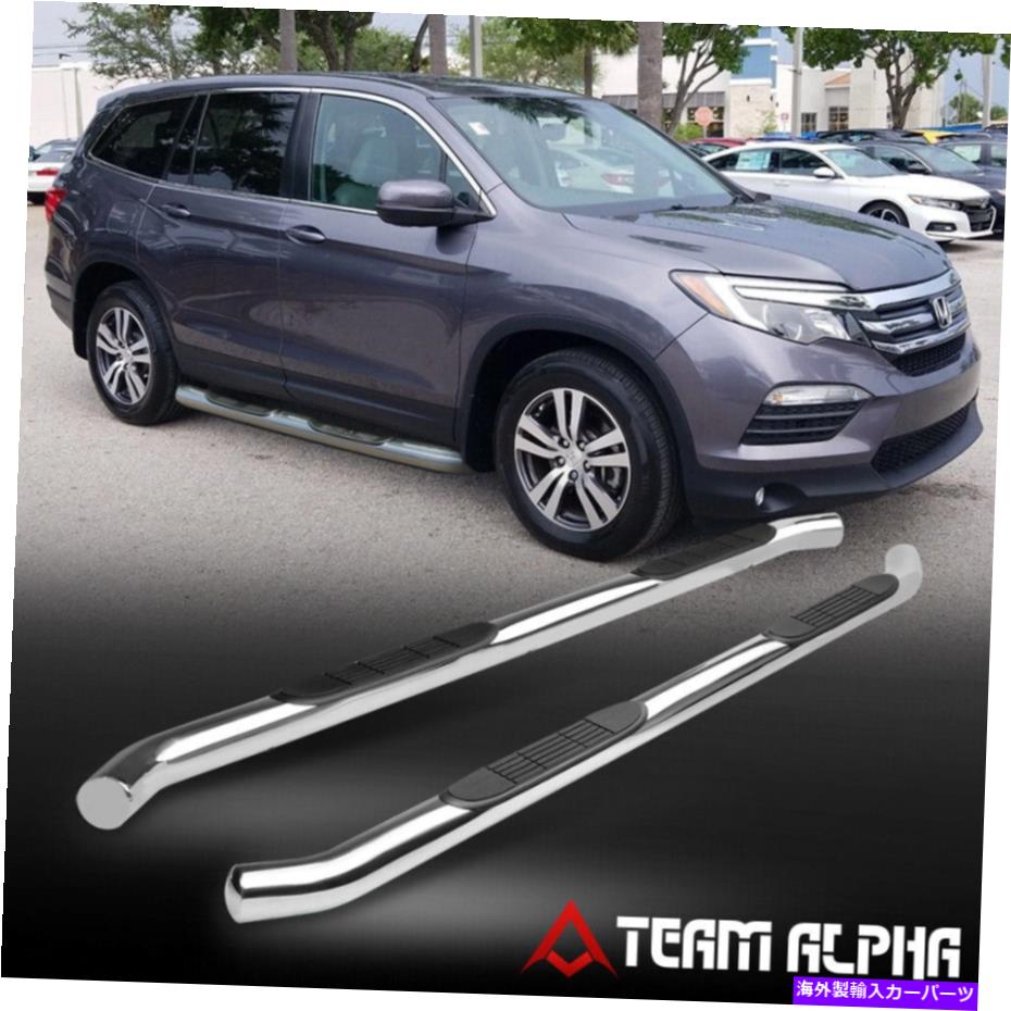 Nerf Bar フィット2016-2020ホンダパイロットラウンドクロムステンレス鋼3 "ネルフバーサイドステップ Fits 2016-2020 Honda Pilot Round Chrome Stainless Steel 3" Nerf Bar Side Step【並行輸入品】｜Us Custom Parts Shop USDM