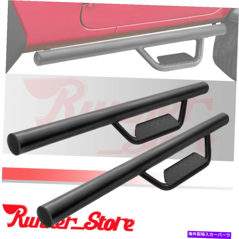 Nerf Bar 07-18用ジープラングラー2ドアフープランニングボードnerfバーサイドステップblk For 07-18 Jeep Wrangler 2 Door HOOP Running Board Nerf Bar Side Step BLK【並行輸入品】｜Us Custom Parts Shop USDM