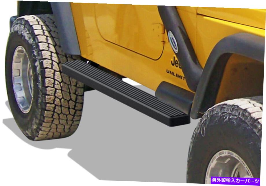 Nerf Bar プレミアム4 "ブラックiboardサイドステップフィット87-06ジープラングラーTJ YJ 2DR Premium 4" Black iBoard Side Steps Fit 87-06 Jeep Wrangler TJ YJ 2Dr【並行輸入品】|Us Custom Parts Shop USDM