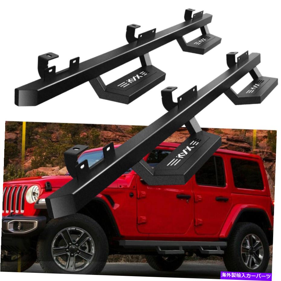 Nerf Bar 2018-2021のブラックジープラングラーJL 4ドアランニングボードNERFバーサイドステップ BLACK For 2018-2021 Jeep Wrangler JL 4-Door Running Boards Nerf Bars Side Steps【並行輸入品】 105,573円