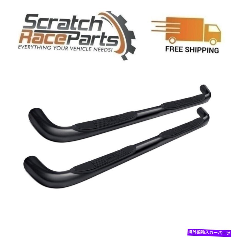 Nerf Bar 22587916 Lund 3in Round Bent SS Nerf Bars 19-21 Sierra Silveradoのブラック 22587916 Lund 3in Round Bent SS Nerf Bars Black For 19-21 Sierra Silverado【並行輸入品】