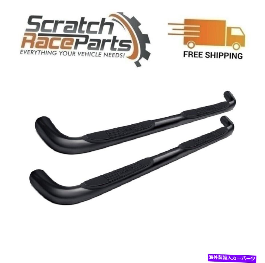 Nerf Bar 22577380 Lund 3in Round Bent SS Nerf Bars 19-21 Sierra Silveradoのブラック 22577380 Lund 3in Round Bent SS Nerf Bars Black For 19-21 Sierra Silverado【並行輸入品】
