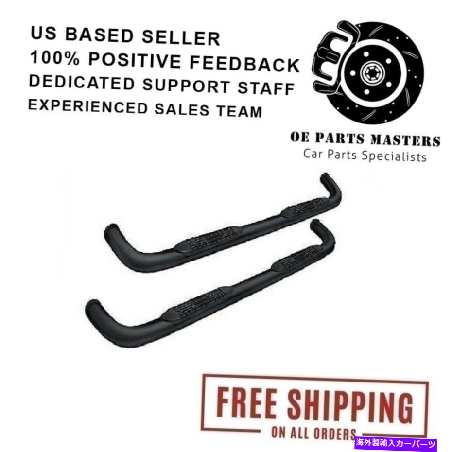 Nerf Bar PROMAXX AUTOMOTIVE FITS 99-16 CHEVY SILVERADO/GMCSIERRA 3 ''ブラックラウンドナーフ ProMaxx Automotive Fits 99-16 Chevy Silverado/GMCSierra 3'' Black Round Nerf【並行輸入品】