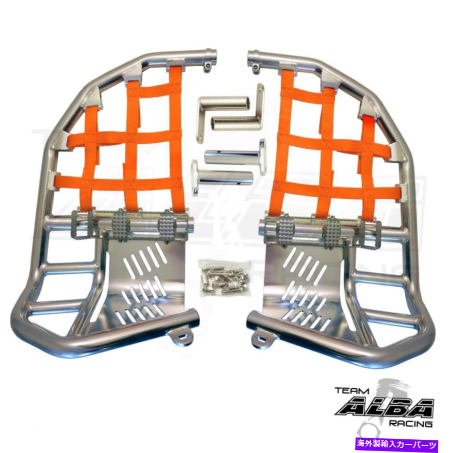 Nerf Bar Honda TRX 450R NERF BARS PEG HEEL GAURD ALBA RACING SILVER ORANGE SO Honda TRX 450R Nerf Bars Pro Peg Heel Gaurd Alba Racing Silver Orange SO【並行輸入品】