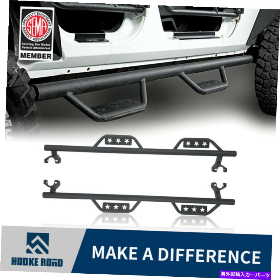 Nerf Bar フックロードロッカーランニングボードサイドステップジープラングラーのためのnerfバーJK 07-18 Hooke Road Rocker Running Board Side Step Nerf Bars for Jeep Wrangler JK 07-18【並行輸入品】