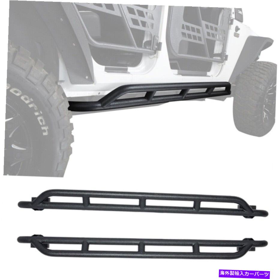 Nerf Bar フィット07-18ラングラージープJK/JKU 4ドアペアサイドステップチューブラーアーマーナーフバー Fit 07-18 Wrangler Jeep JK/JKU 4 Doors Pair Side Step Tubular Armor Nerf Bar【並行輸入品】