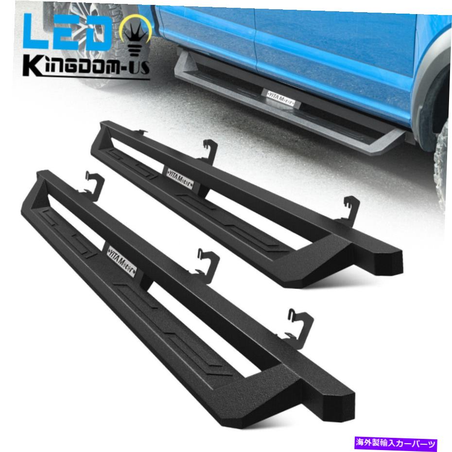 Nerf Bar 07-18シルバラード/シエラ1500クルーキャブドロップサイドステップランニングボードnerfバー for 07-18 Silverado/Sierra 1500 Crew Cab Drop Side Step Running Boards Nerf Bars【並行輸入品】