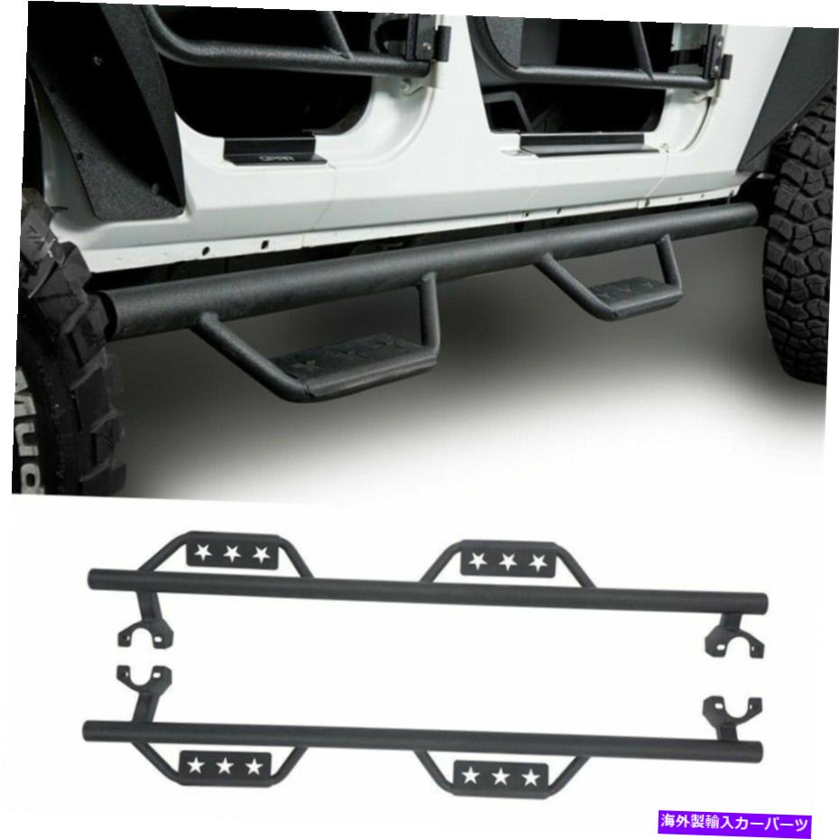 Nerf Bar ボードを実行しているペアサイドステップソリッドスチールナーフバーフィットジープラングラーJK 07-18 Pair Side Steps Running Board Solid Steel Nerf Bar Fit Jeep Wrangler JK 07-18【並行輸入品】