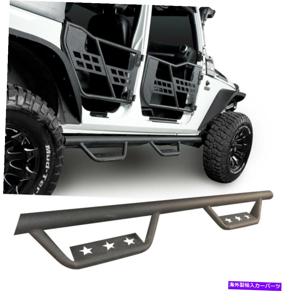 Nerf Bar 07-18のボードを実行しているペアスターサイドステップnerf bars jeep wrangler jk 4door A Pair Star Side Steps Nerf Bars Running Board for 07-18 Jeep Wrangler JK 4Door【並行輸入品】