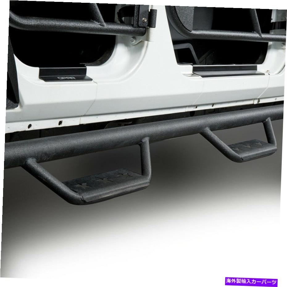 Nerf Bar ジープラングラーJK 07-18 4DRのためにランニングボードを走る黒い5つ星のサイドステップnerfバー Black Five Star Side Step Nerf Bars Running Board for Jeep Wrangler JK 07-18 4DR【並行輸入品】